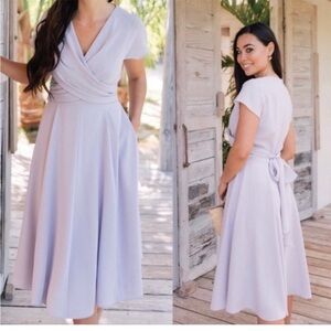 Gal meets Glam Collection Lavender Preppy Seraphina a neck dress